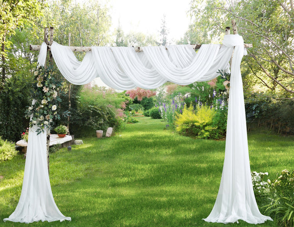 Wedding Arch Draping Fabric Bundle Has 2 144 Inch 12 Feet Scarves in Navy  Blu