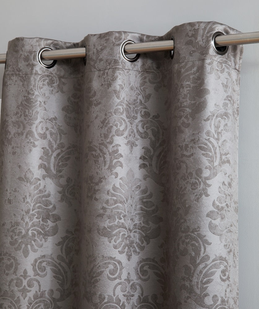 WARM HOME DESIGNS 1 Extra-Large Panel of Textured Patio Door Curtains. Insulated Blackout Sliding Door or Room Divider Drape with Embossed Damask Pattern.