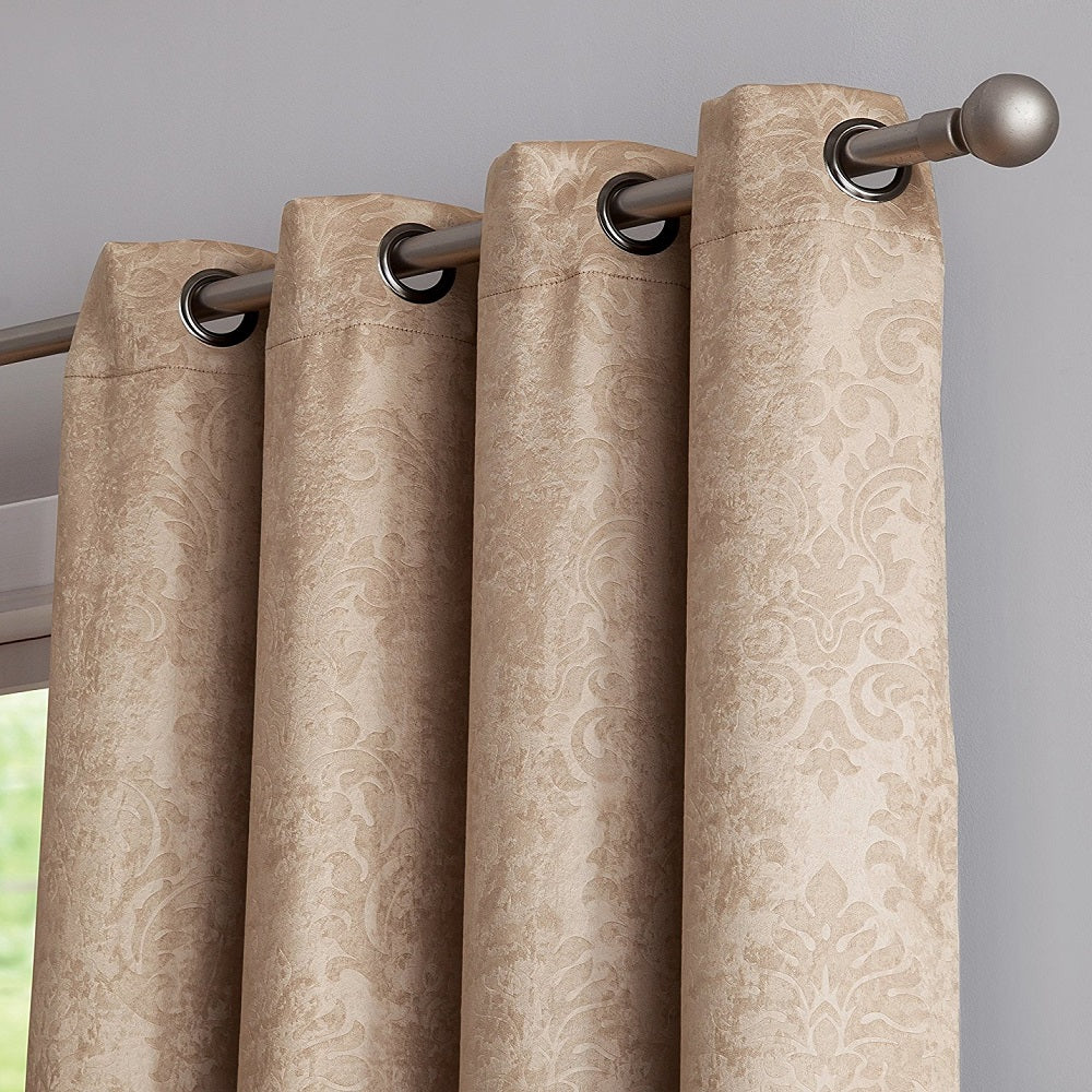 WARM HOME DESIGNS 1 Extra-Large Panel of Textured Patio Door Curtains. Insulated Blackout Sliding Door or Room Divider Drape with Embossed Damask Pattern.