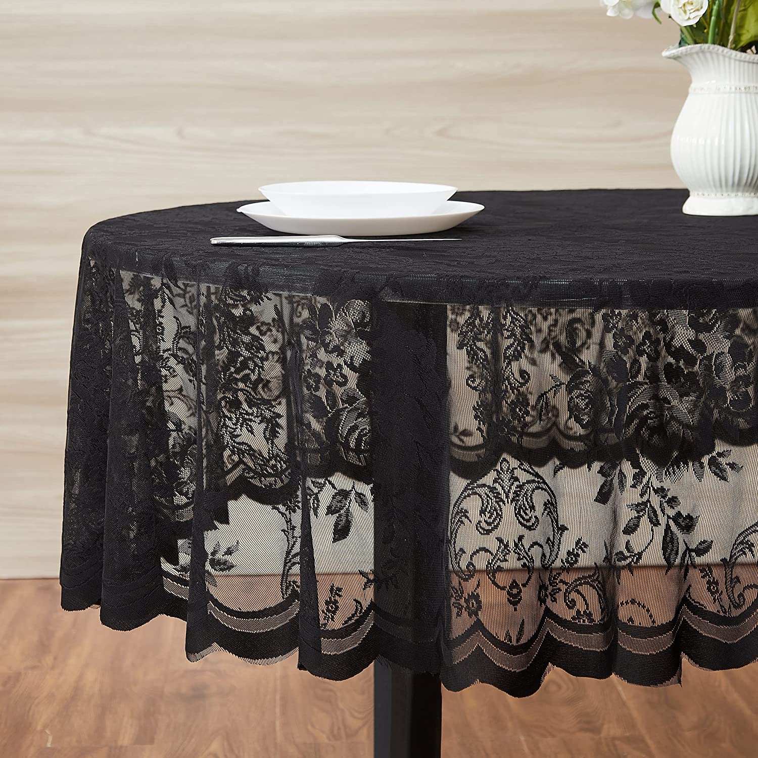 Flower Pattern Tablecloth Linen Cotton Table Cloth with Lace Dining Table  Cover New 